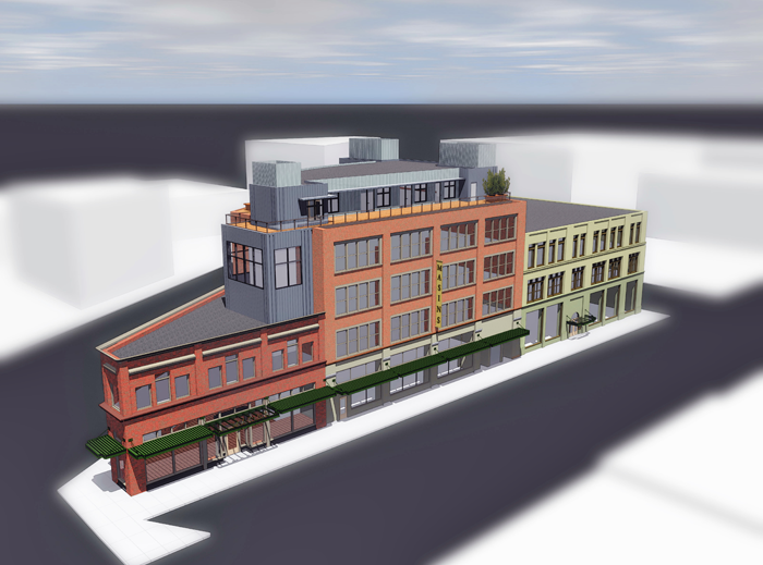 3D rendering used for a historic tax credit application.