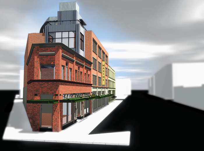 3D rendering used for a historic tax credit application.